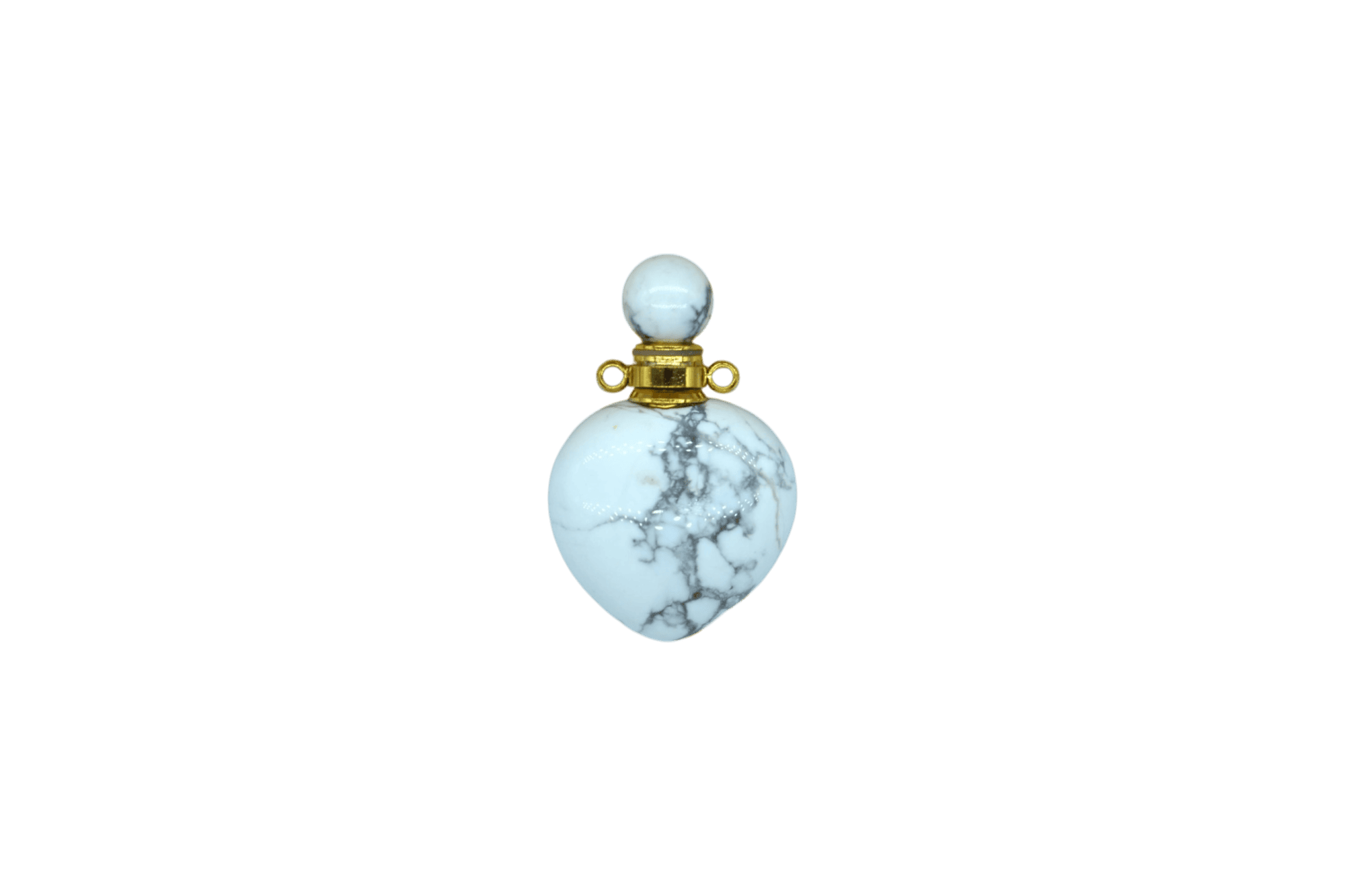 Perfumero de piedra howlita en forma de corazón