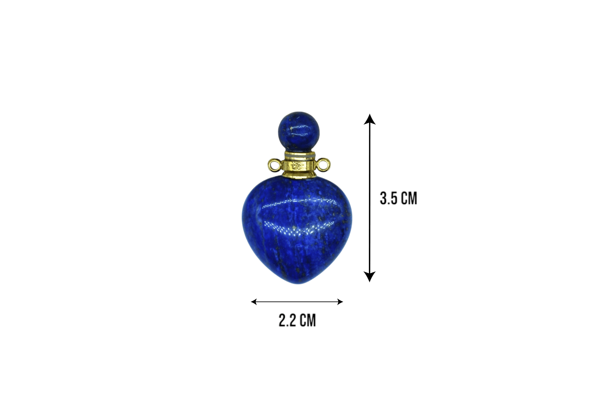 Perfumero de piedra lapislázuli en forma de corazón - Imagen 2