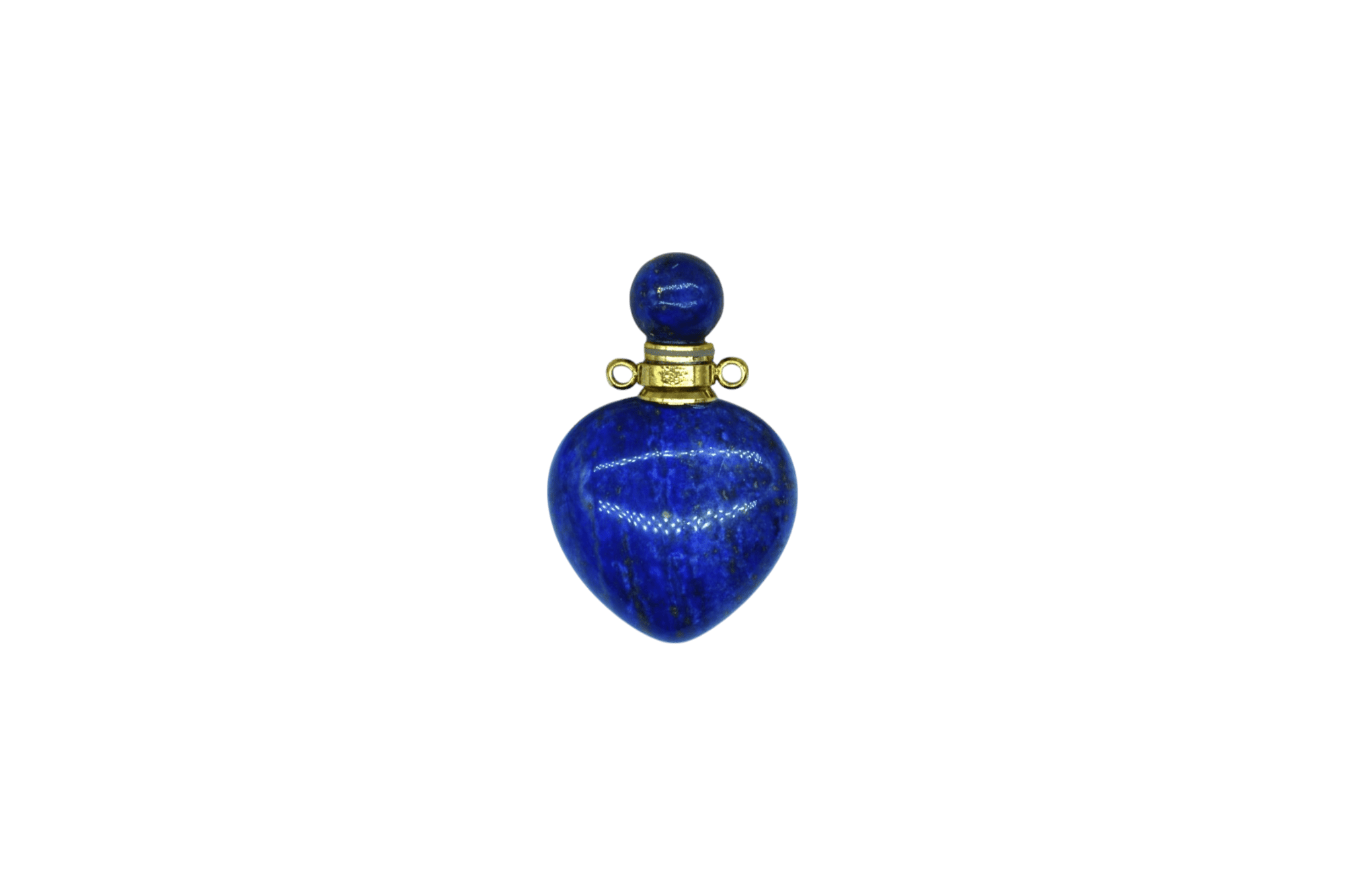 Perfumero de piedra lapislázuli en forma de corazón