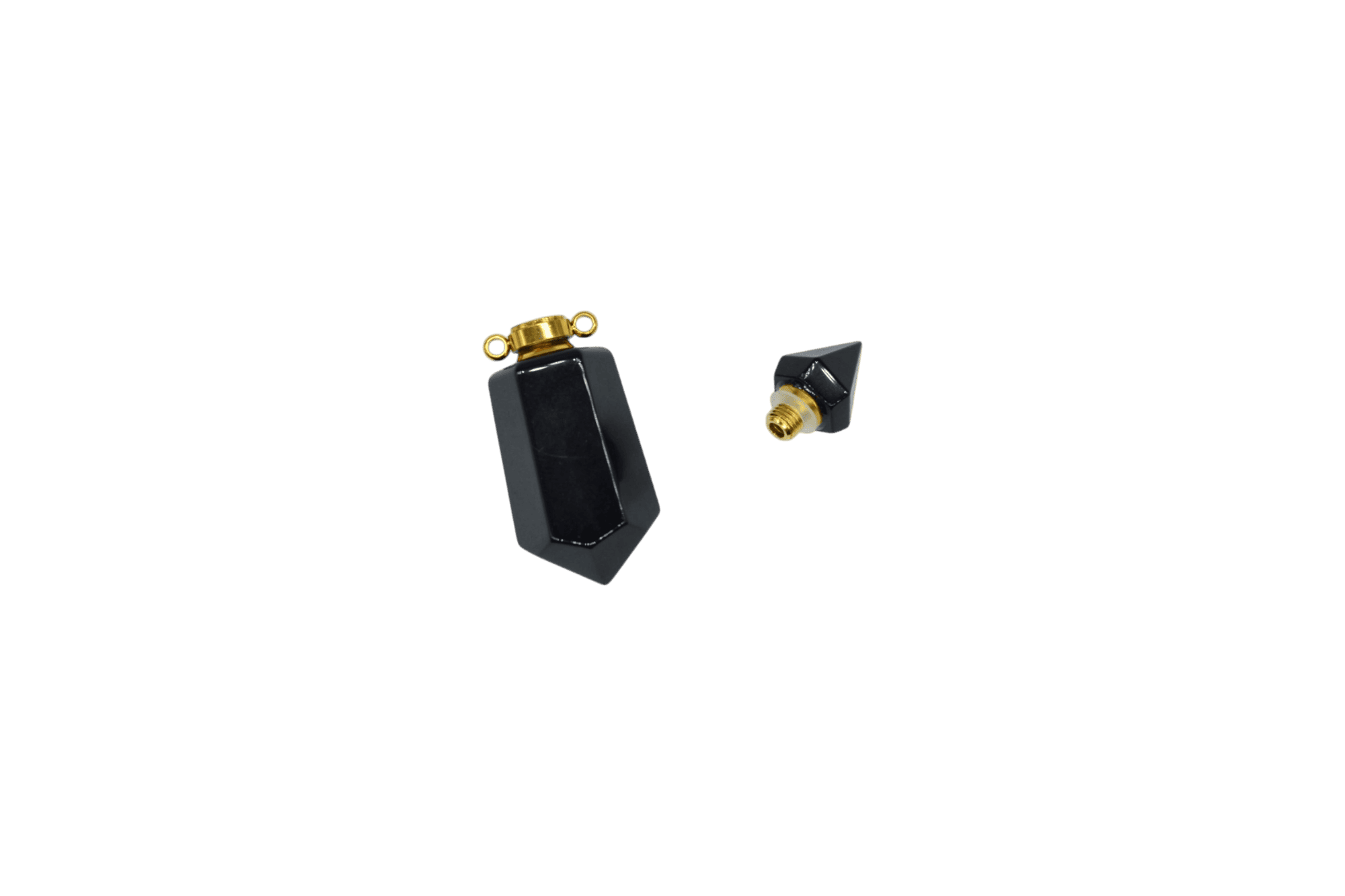 Perfumero de piedra obsidiana | 2 puntas con facetas - Imagen 3