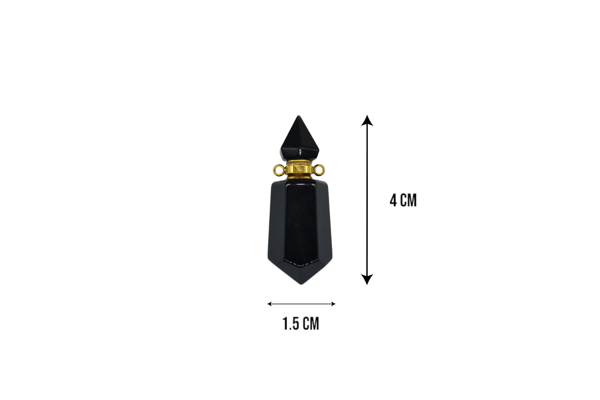 Perfumero de piedra obsidiana | 2 puntas con facetas - Imagen 2