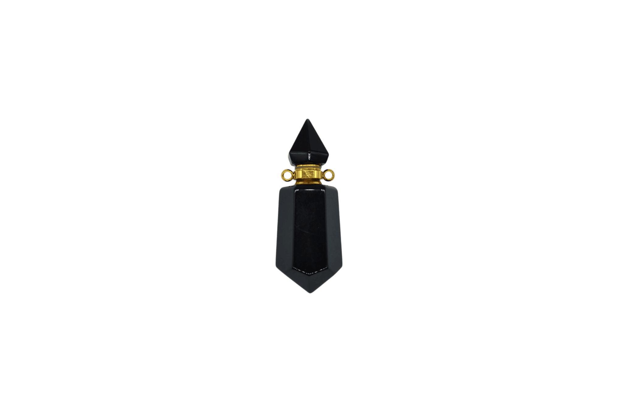 Perfumero de piedra obsidiana | 2 puntas con facetas