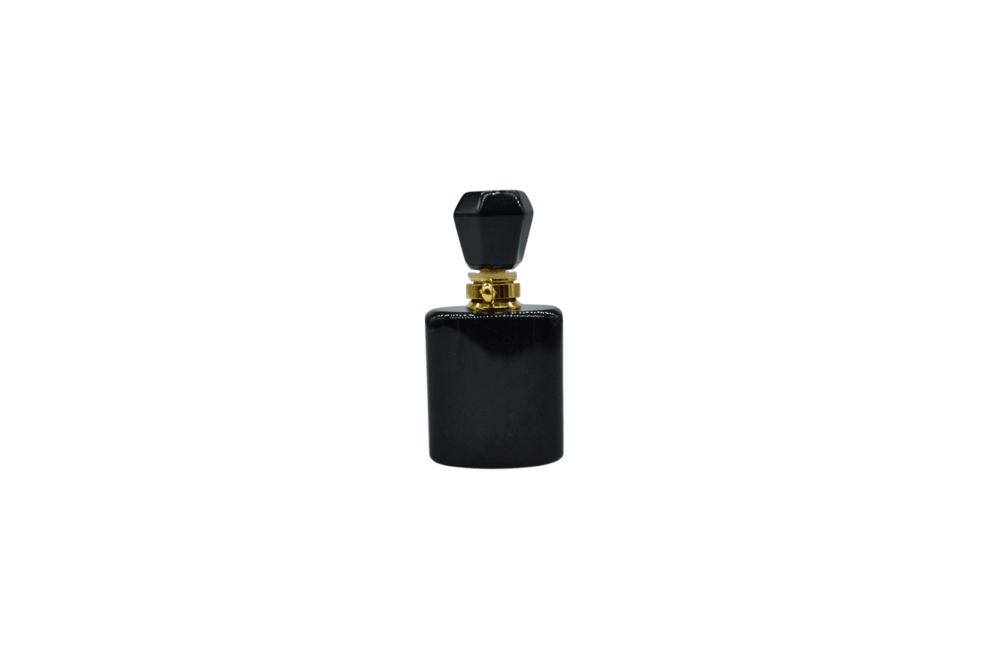 Perfumero de piedra obsidiana en forma cuadrada