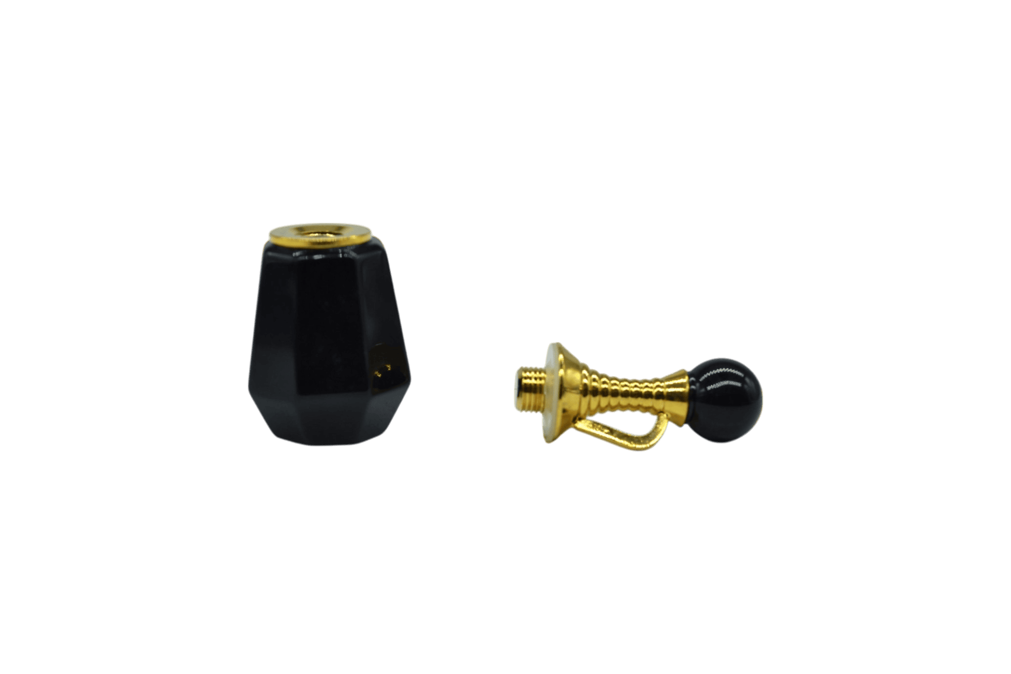 Perfumero de piedra obsidiana en forma de jarrón con facetas - Imagen 3