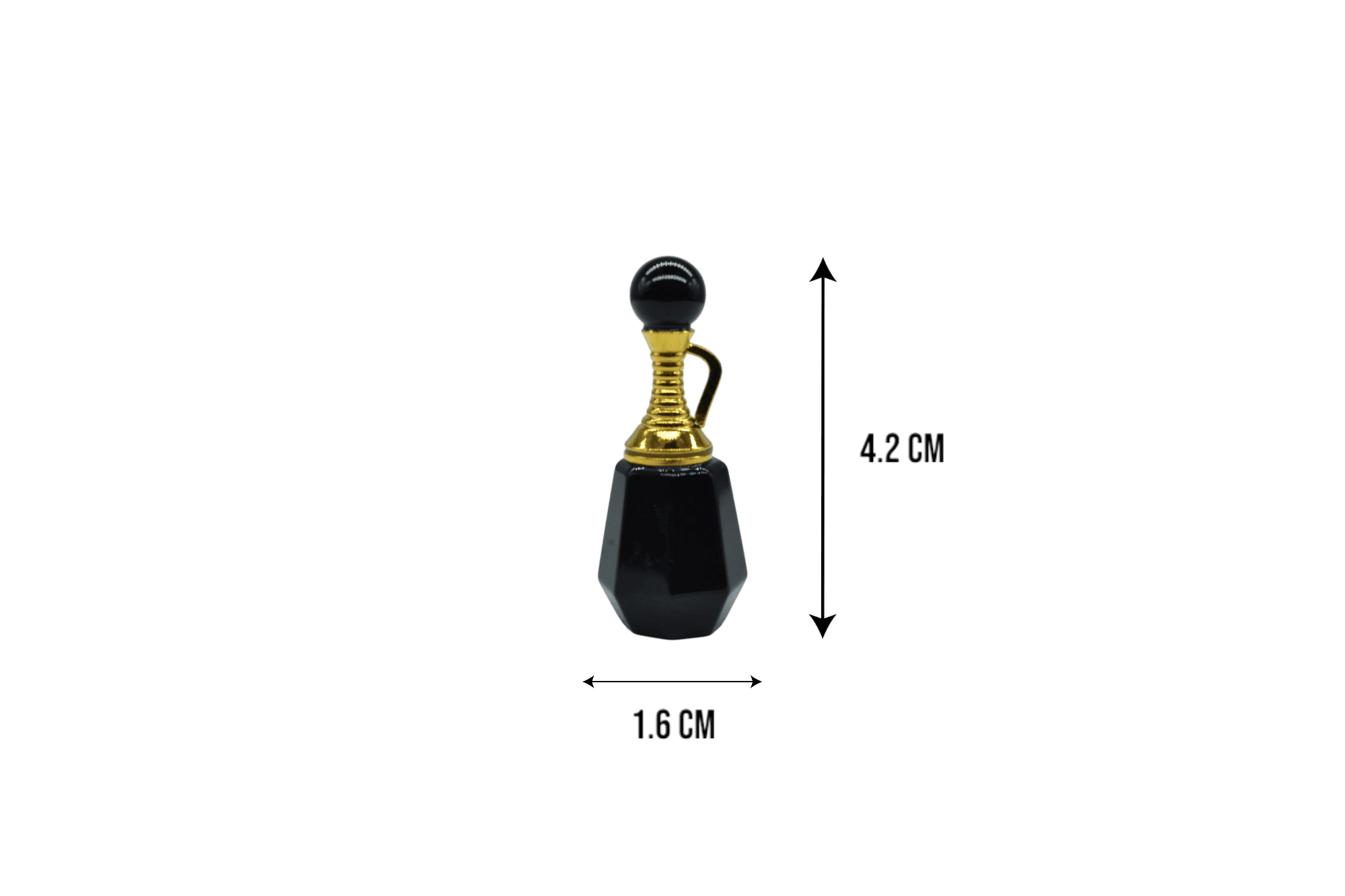 Perfumero de piedra obsidiana en forma de jarrón con facetas - Imagen 2