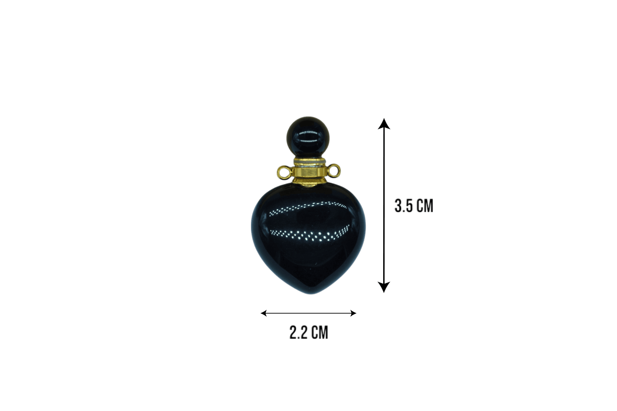 Perfumero de piedra obsidiana en forma de corazón - Imagen 2