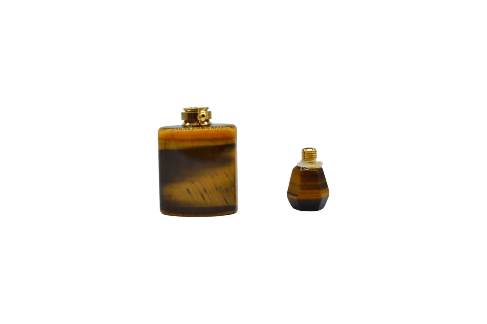Perfumero de piedra ojo de tigre en forma cuadrada - Imagen 3