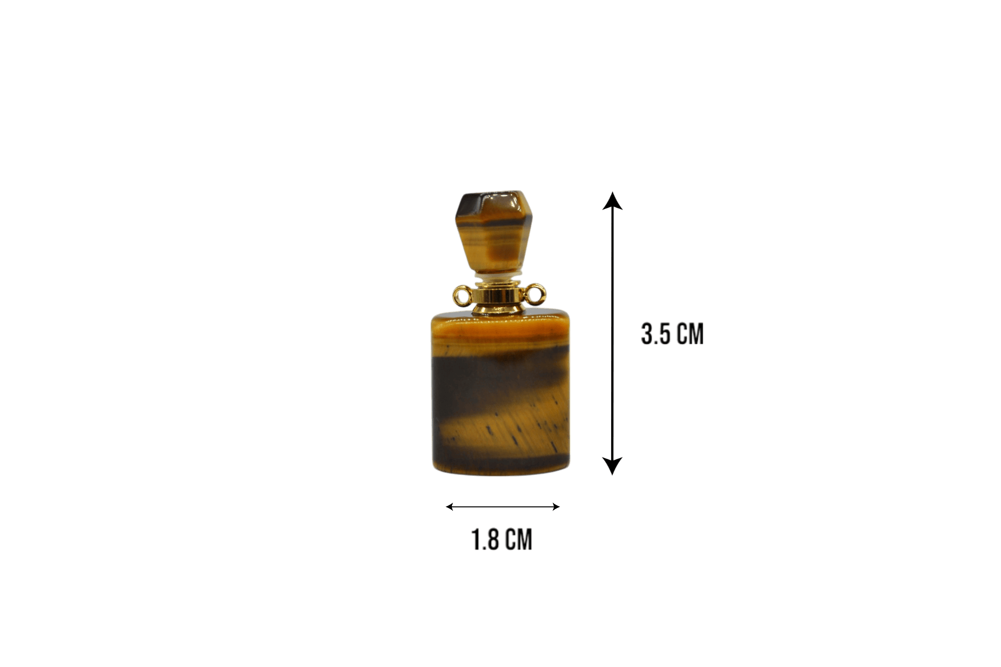 Perfumero de piedra ojo de tigre en forma cuadrada - Imagen 2