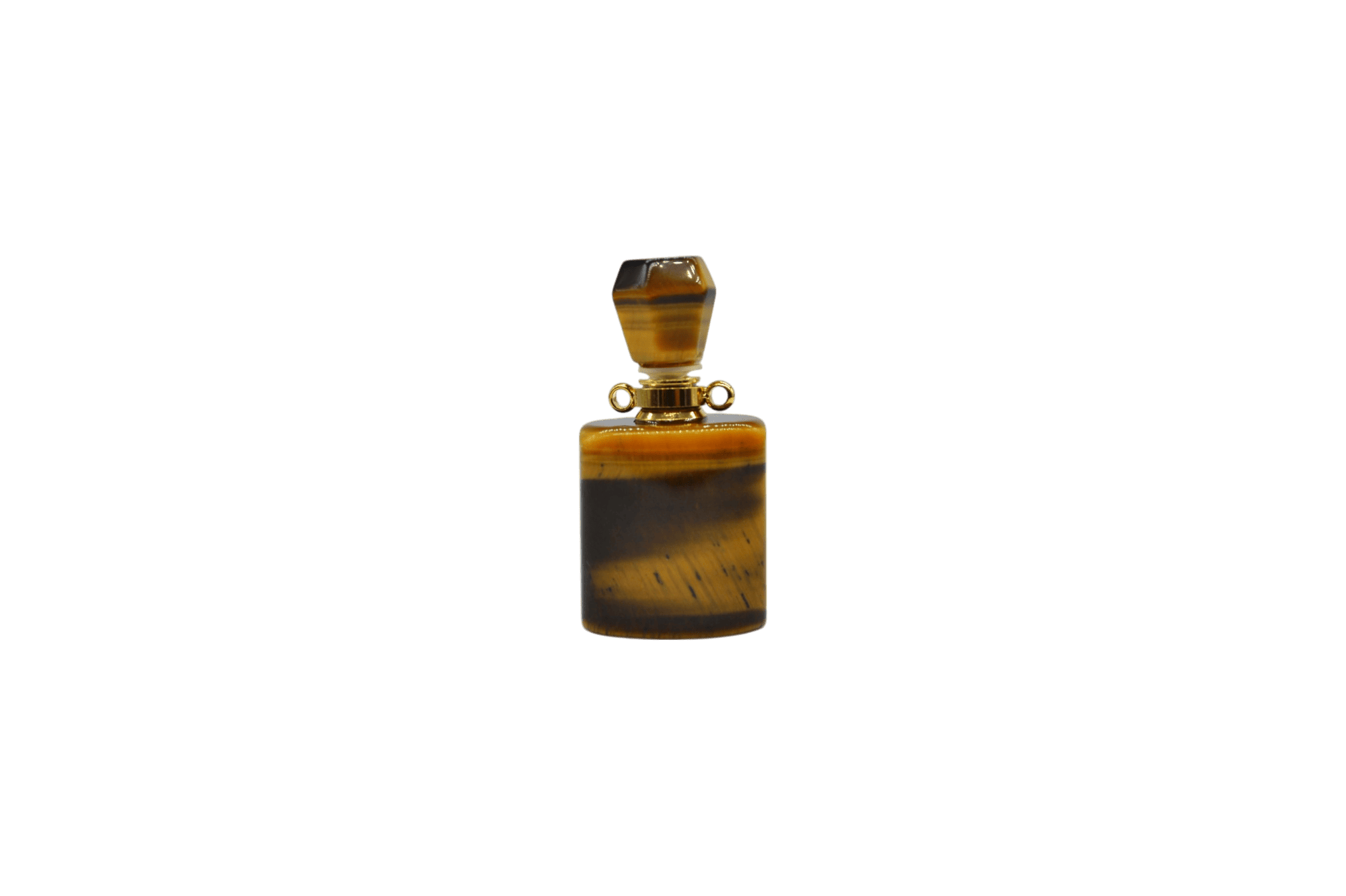 Perfumero de piedra ojo de tigre en forma cuadrada