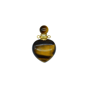 Perfumero de piedra ojo de tigre en forma de corazón