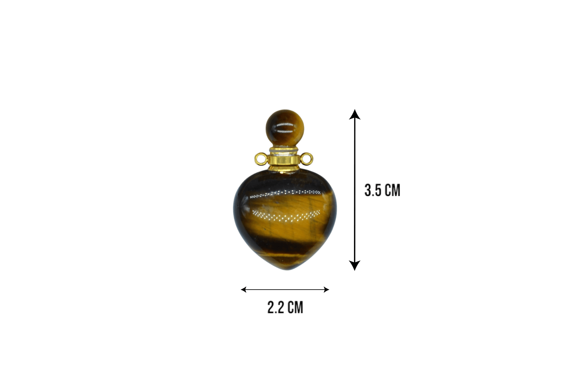 Perfumero de piedra ojo de tigre en forma de corazón - Imagen 2
