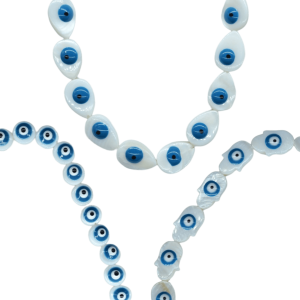 TIRAS DE MADRE PERLA CON OJO TURCO EN DIFERENTES FORMAS