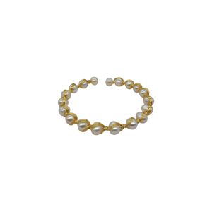 Brazalete con 18-20 perlas de cultivo engarzadas con alambre
