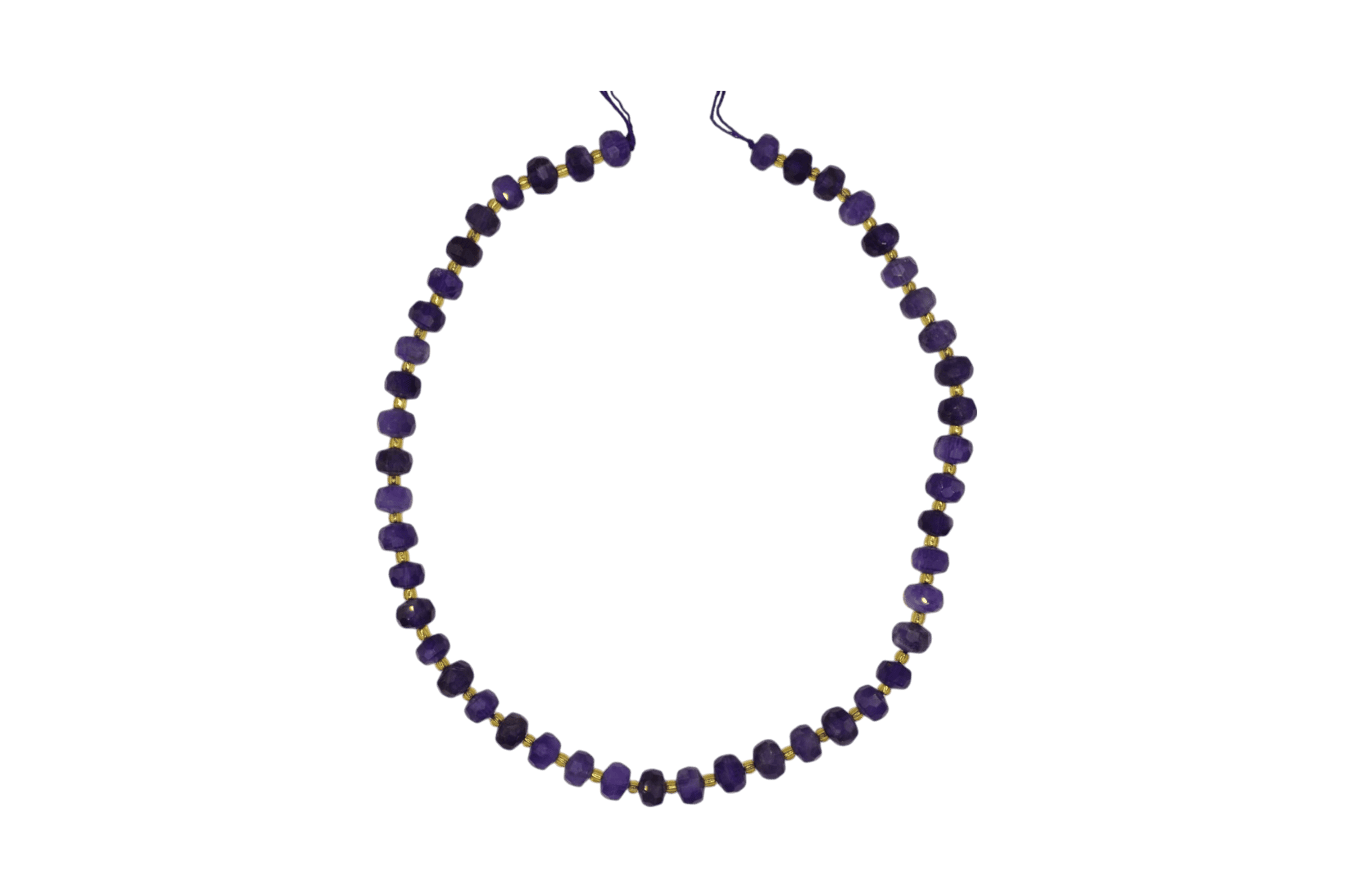 Tira de cuarzo amatista en forma de dona facetada | 6mm x 8mm - Imagen 2