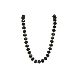 Tira de piedra obsidiana negra en forma de dona facetada | 6mm x 8mm