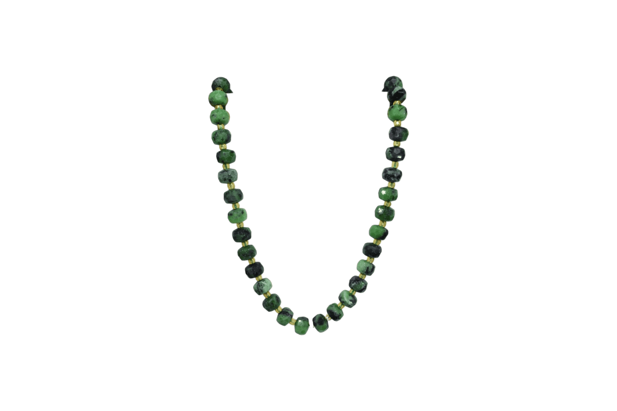 Tira de piedra rubí zoisita en forma de dona facetada | 6mm x 8mm
