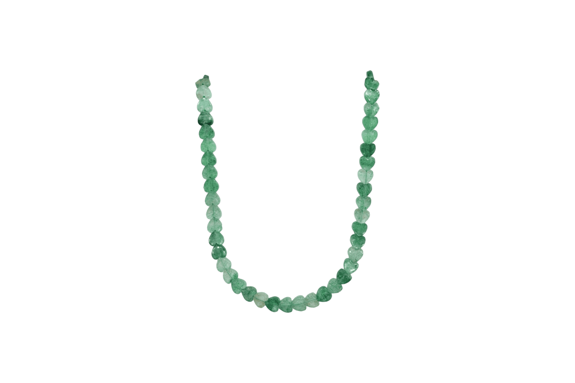 Tira de cuarzo verde en forma de corazón | 4mm x 6mm