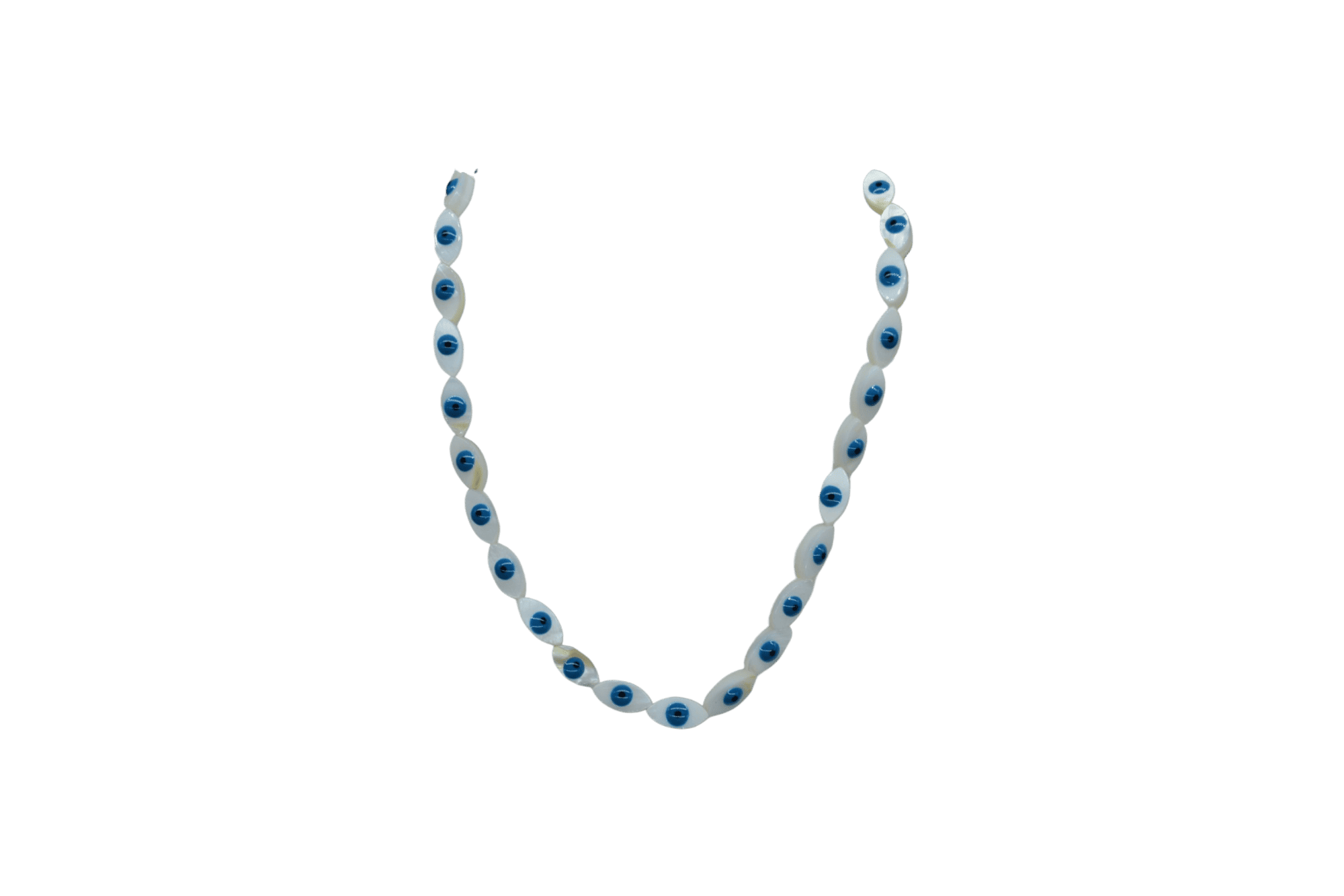 Tira de madre perla con ojo turco en forma oval | 5mm x 10mm