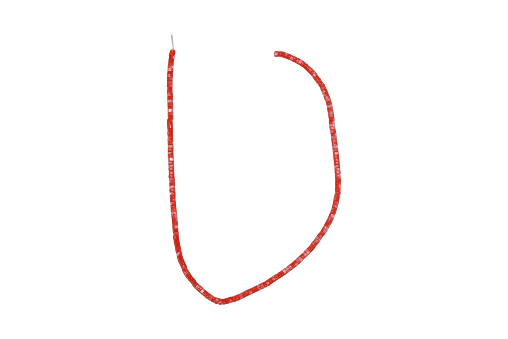 Tira de madre perla en forma de puka | 2mm x 4mm | Naranja - Imagen 2