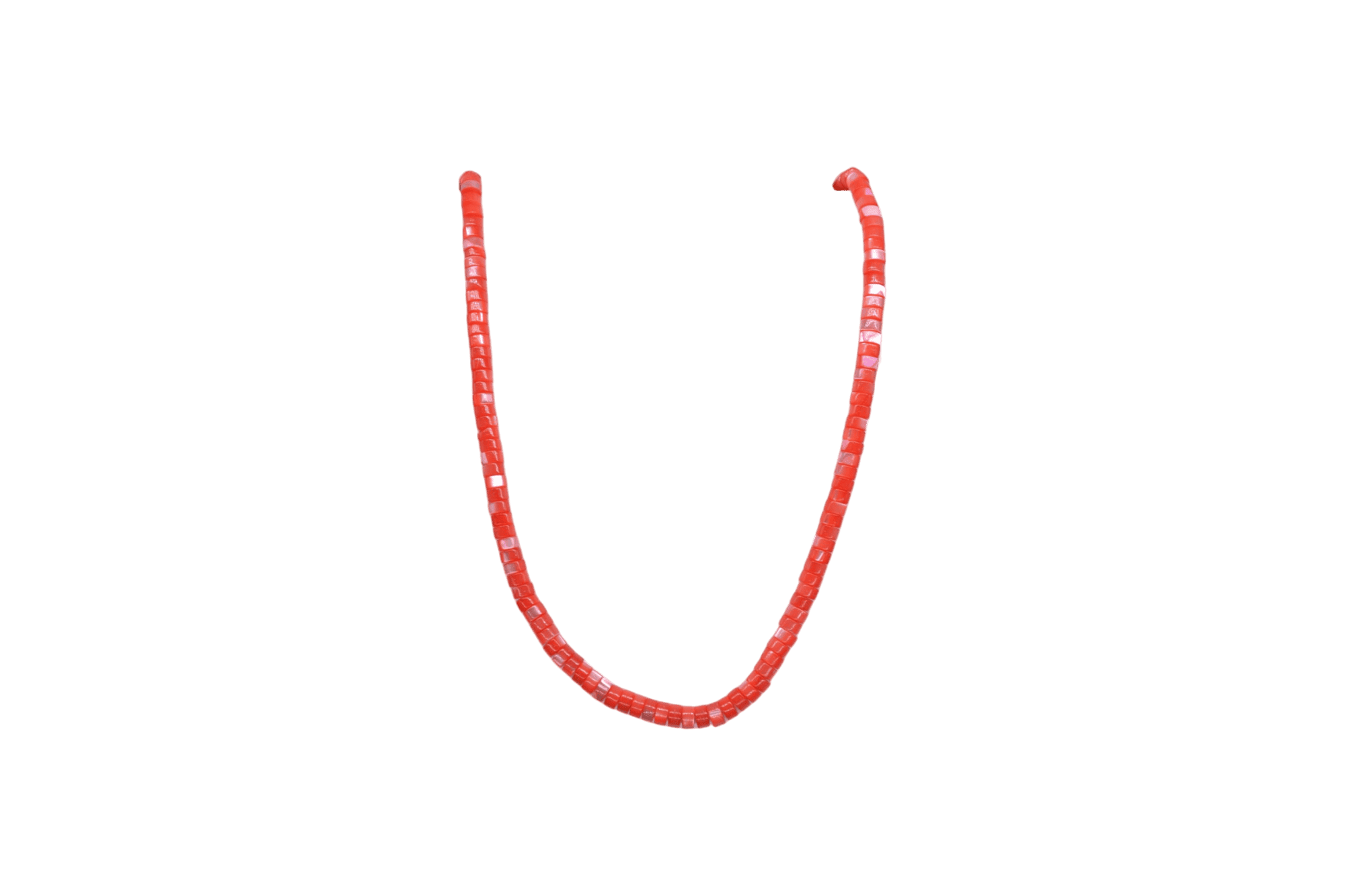 Tira de madre perla en forma de puka | 2mm x 4mm | Naranja