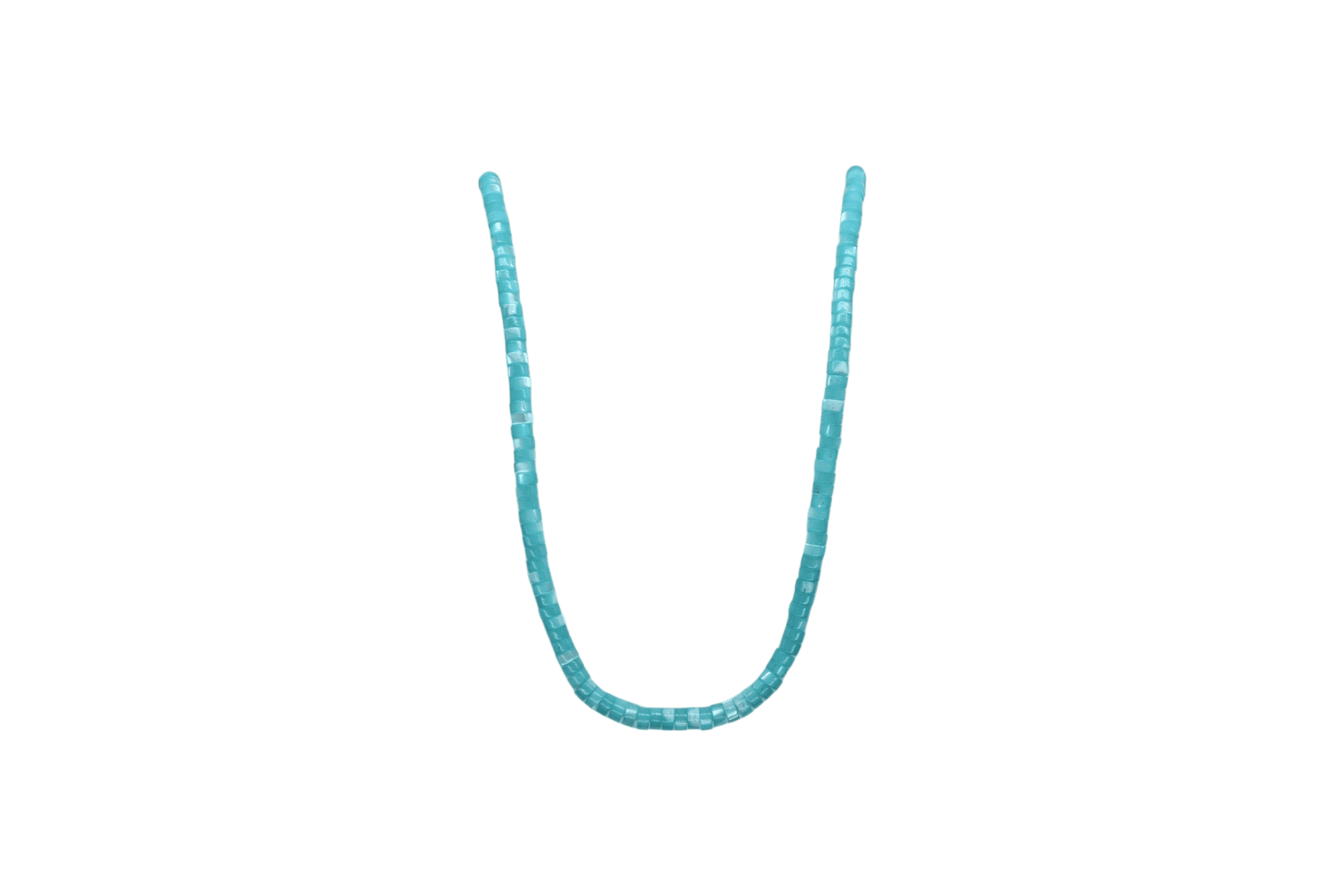 Tira de madre perla en forma de puka | 2mm x 4mm | Verde claro