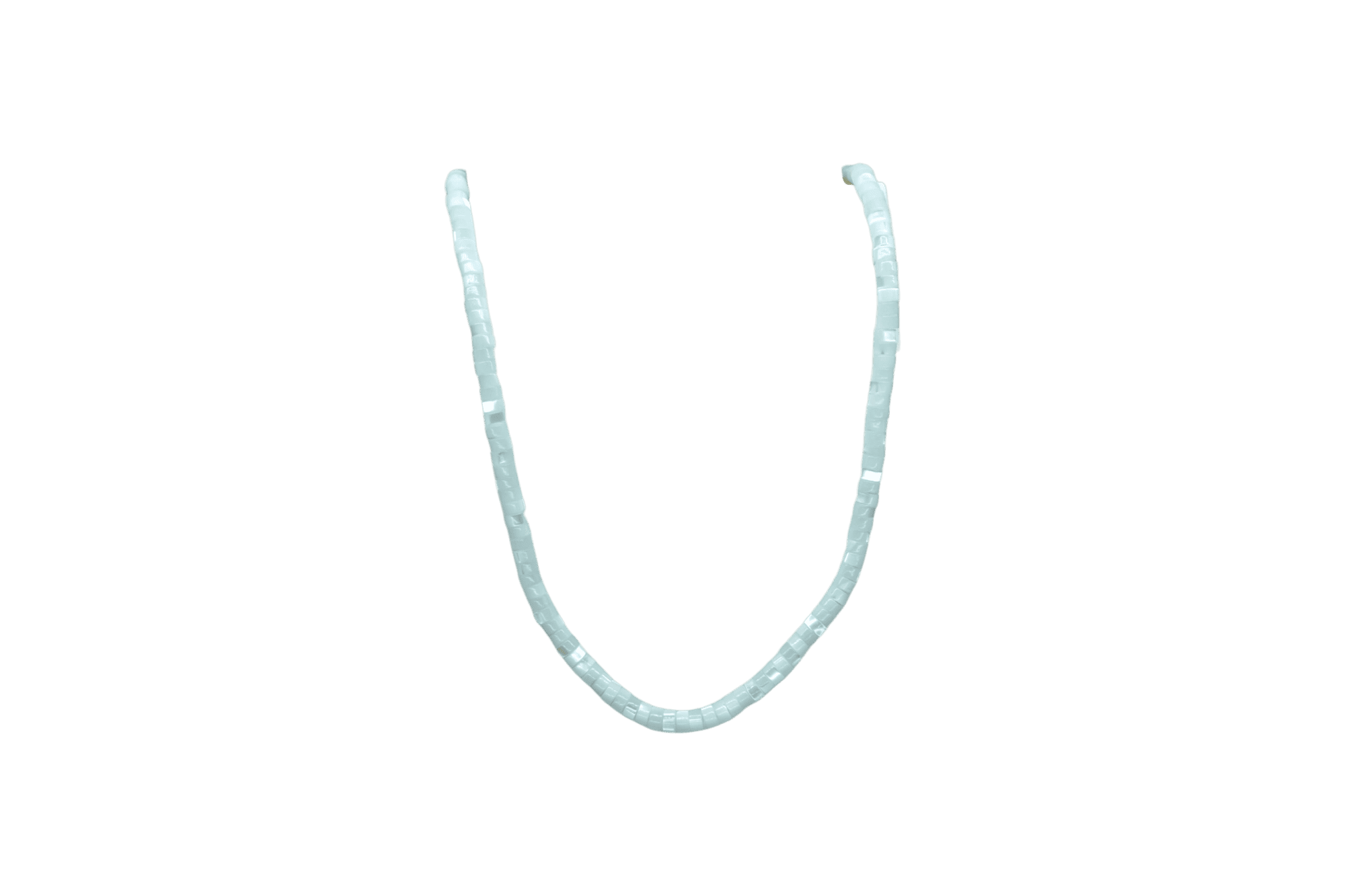 Tira de madre perla en forma de puka | 2mm x 4mm | Azul claro