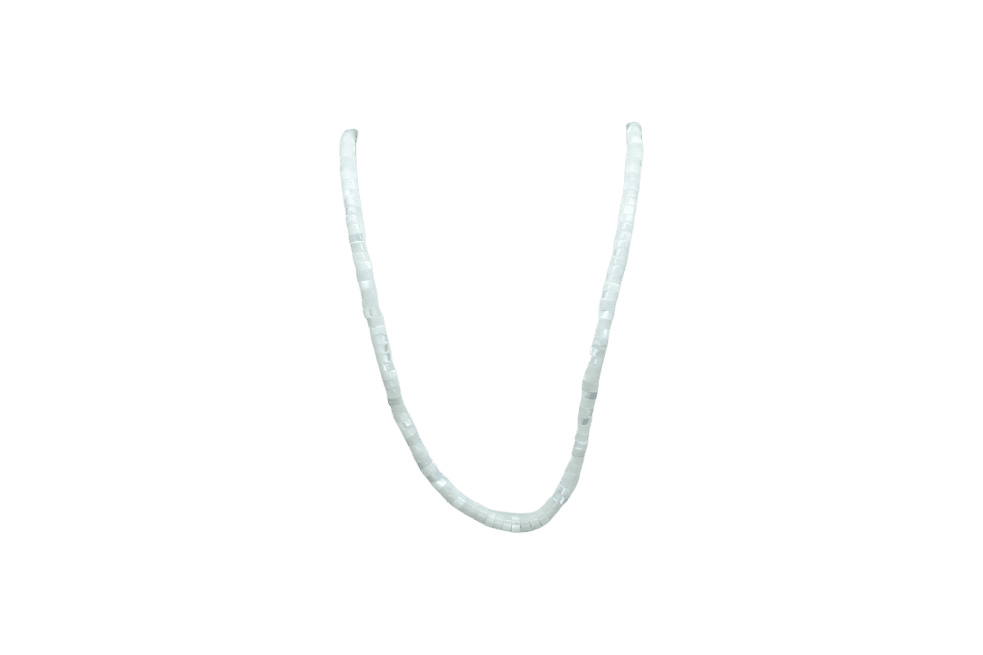 Tira de madre perla en forma de puka | 2mm x 4mm | Blanco