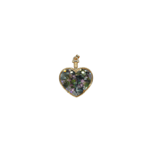 Dije de piedra turmalina sandía encapsulado en forma de corazón