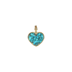 Dije de piedra turquesa encapsulado en forma de corazón