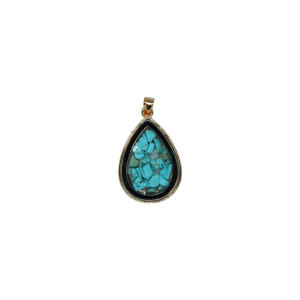 Dije de piedra turquesa encapsulado en forma de gota