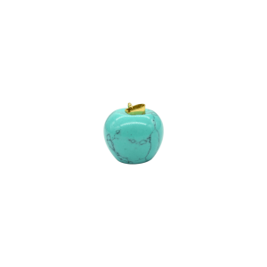 Dije de piedra turquesa en forma de manzana