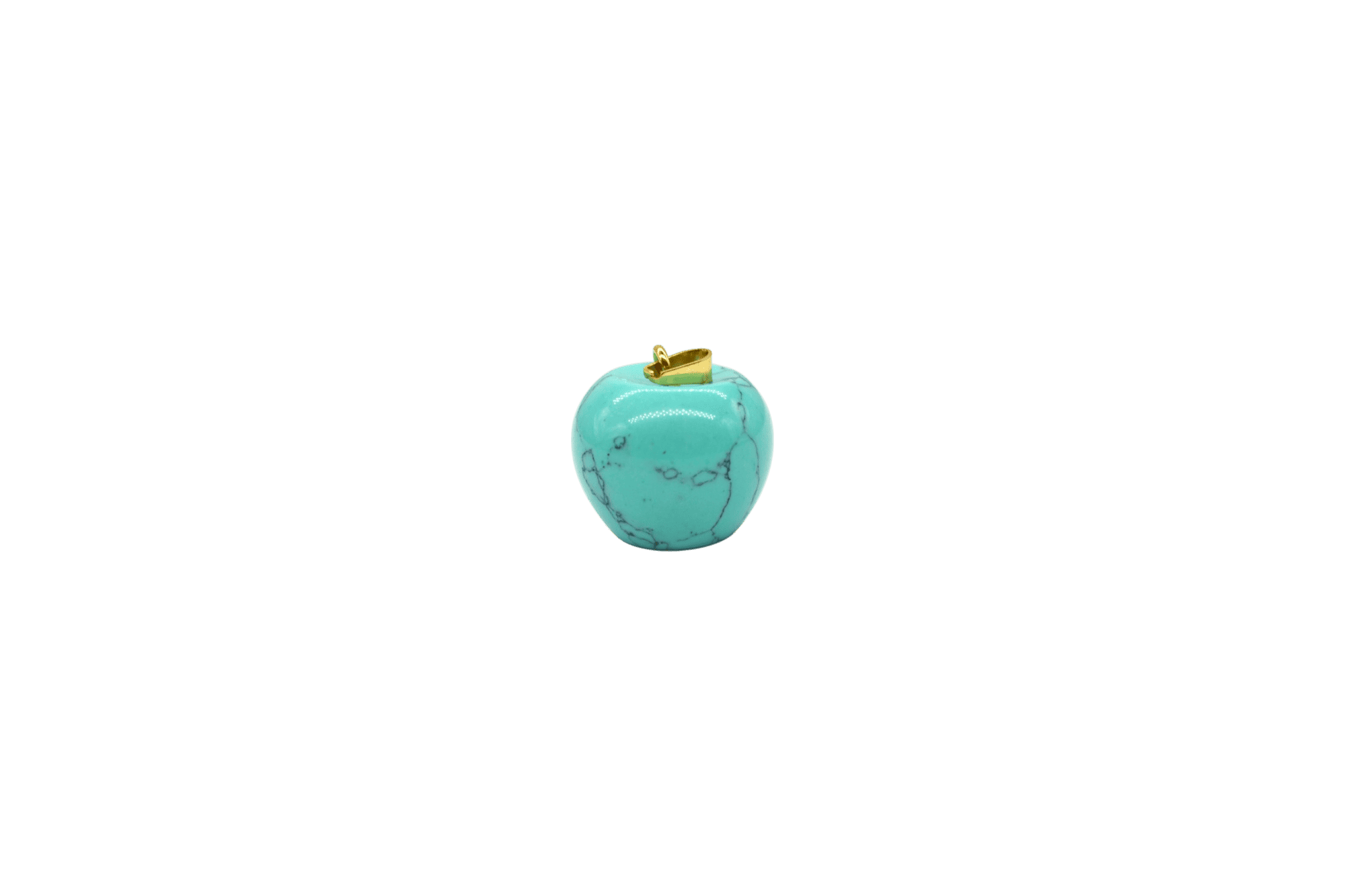 Dije de piedra turquesa en forma de manzana