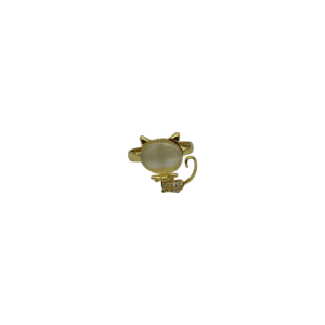 Anillo de latón ajustable en forma de gato