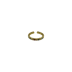 Anillo de latón ajustable diseño con ojo turco | Modelo 1