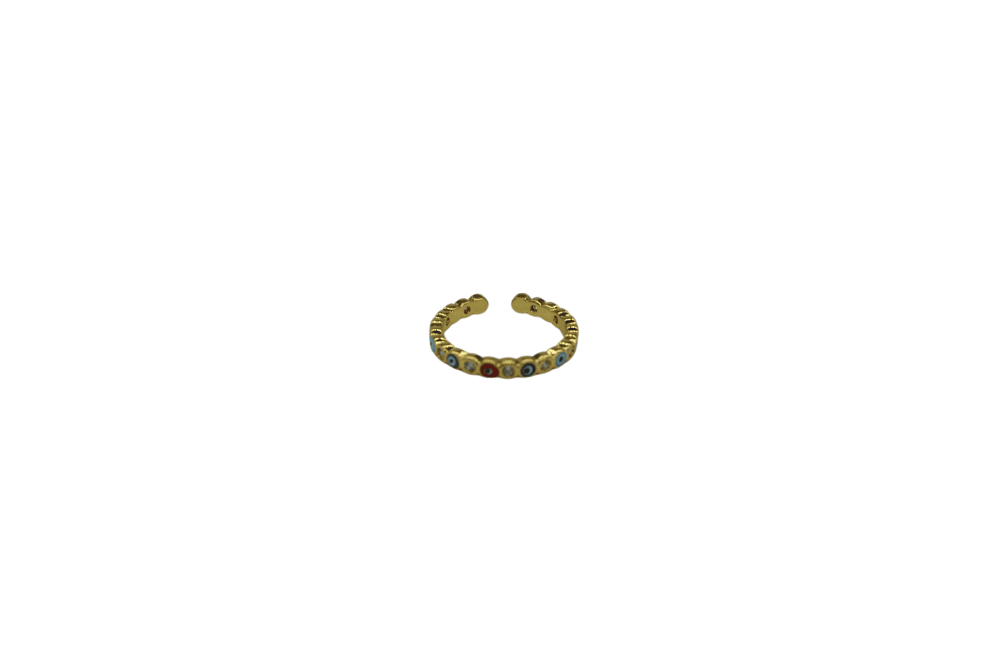 Anillo de latón ajustable diseño con ojo turco | Modelo 1