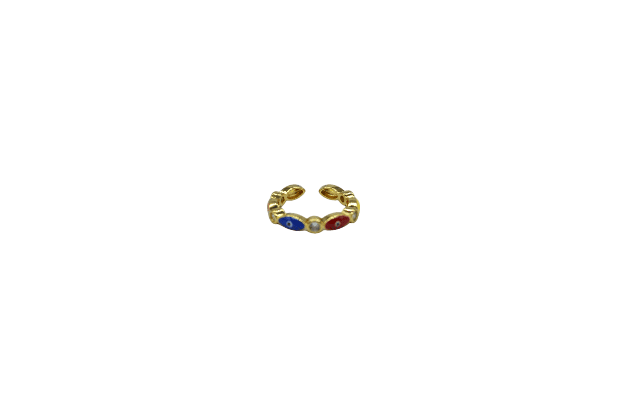Anillo de latón ajustable diseño con ojo turco | Modelo 2