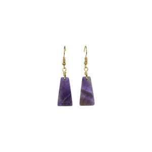 Aretes de cuarzo amatista en forma de trapecio