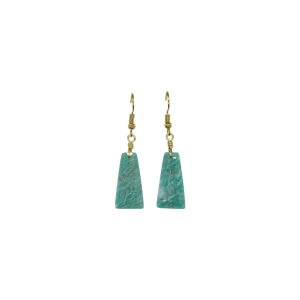 Aretes de piedra amazonita en forma de trapecio