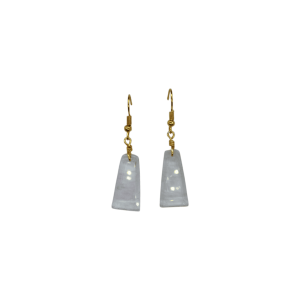 Aretes de cuarzo blanco en forma de trapecio