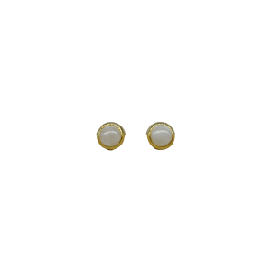 Aretes de latón con cuarzo rosa