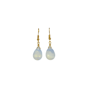 Aretes de piedra luna en forma de gota facetada