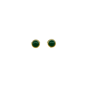 Aretes de latón con piedra jade
