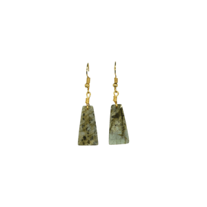 Aretes de cuarzo verde en forma de trapecio