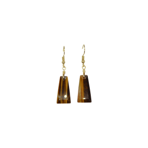 Aretes de piedra ojo de tigre en forma de trapecio