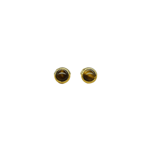 Aretes de latón con piedra ojo de tigre