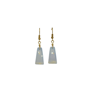 Aretes de piedra luna (opalita) en forma de trapecio