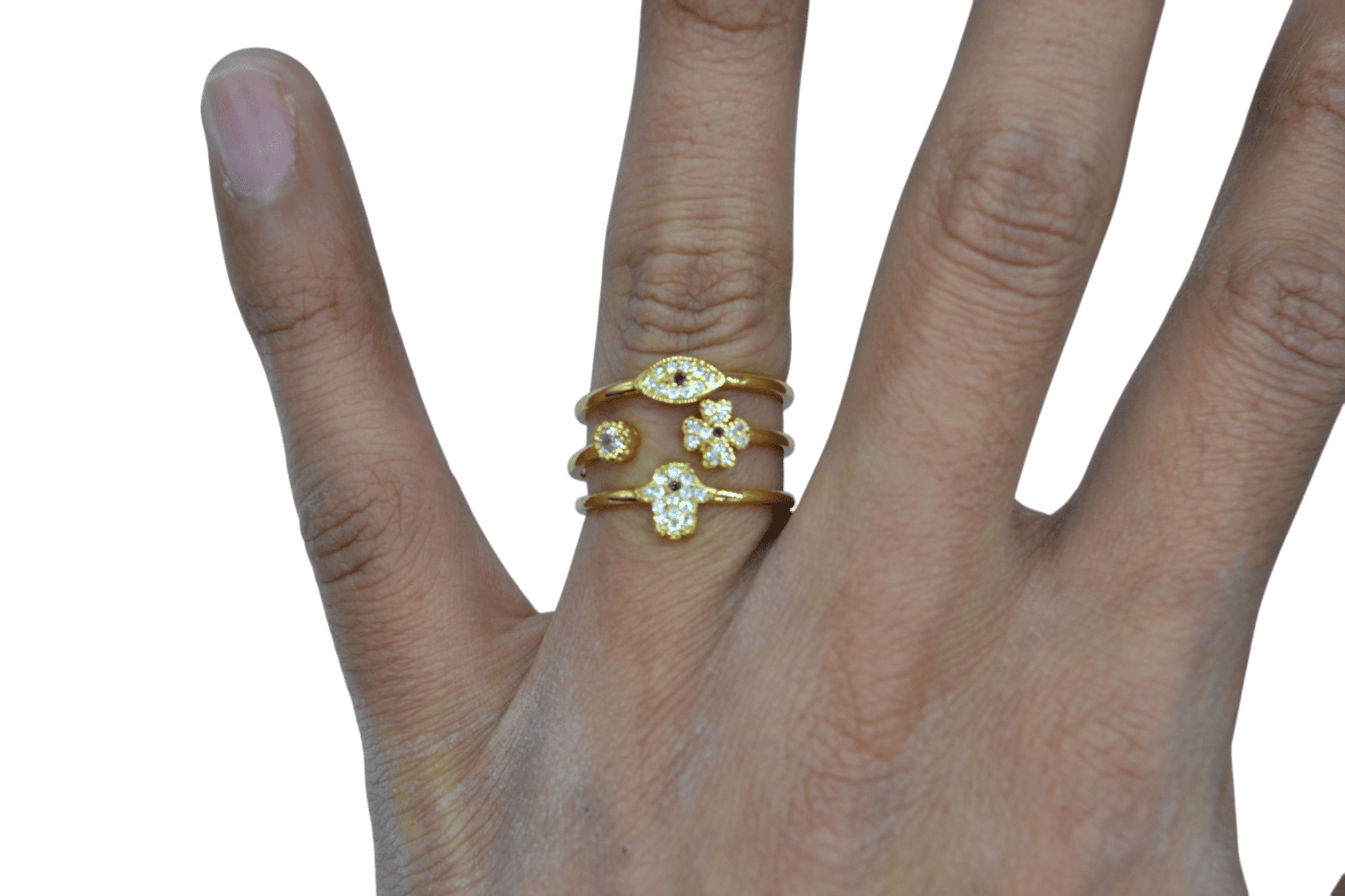 Anillo de latón ajustable amuleto de la buena suerte - Imagen 2