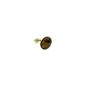 Anillo ajustable de piedra ojo de tigre diseño de piedra oval asimétrico