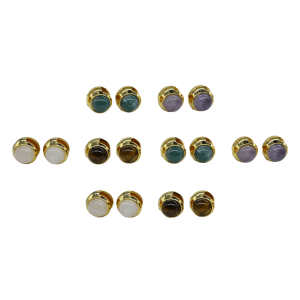 ARETES DE LATÓN CON PIEDRA NATURAL