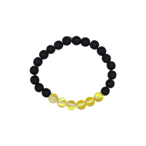 Pulsera de ónix con cuarzo eléctrico amarillo mate
